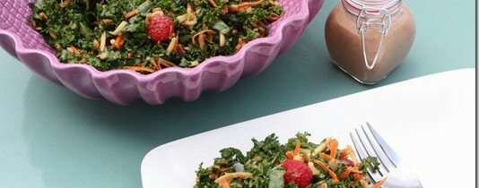 Chopped Kale Salad with Raspberry Mandarin Dressing