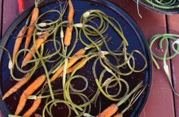 Roasted Baby Carrots & Garlic Scapes