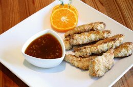 Spicy Coconut Chicken Strips & Mandarin Orange Dipping Sauce