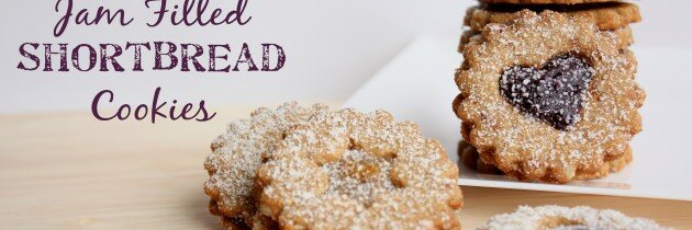 Jam Filled Shortbread Cookies | Grain-Free & Vegan