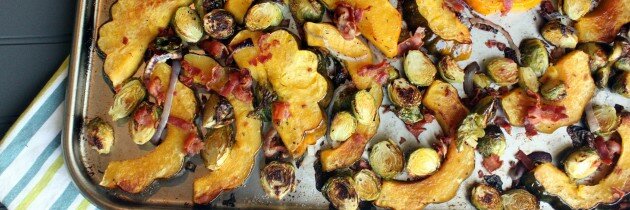 Roasted Acorn Squash & Brussels Sprouts